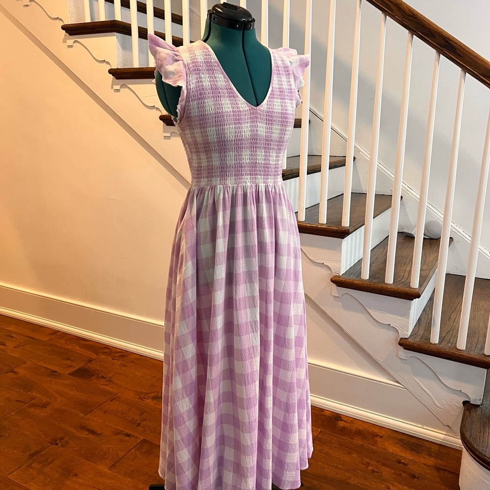 Mister Zimi Lilac Checkered Maxi Dress